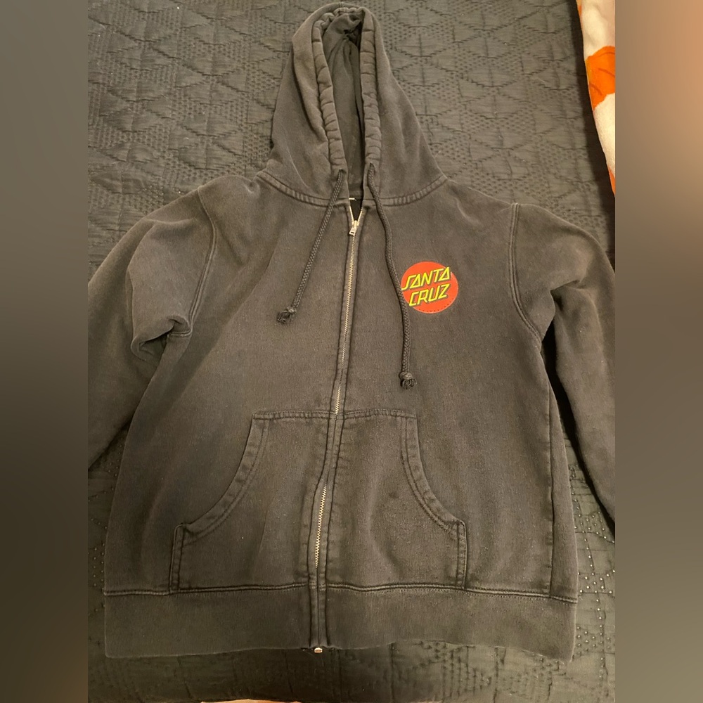 Santa Cruz Skateboards BlackHoodie with Red Logo